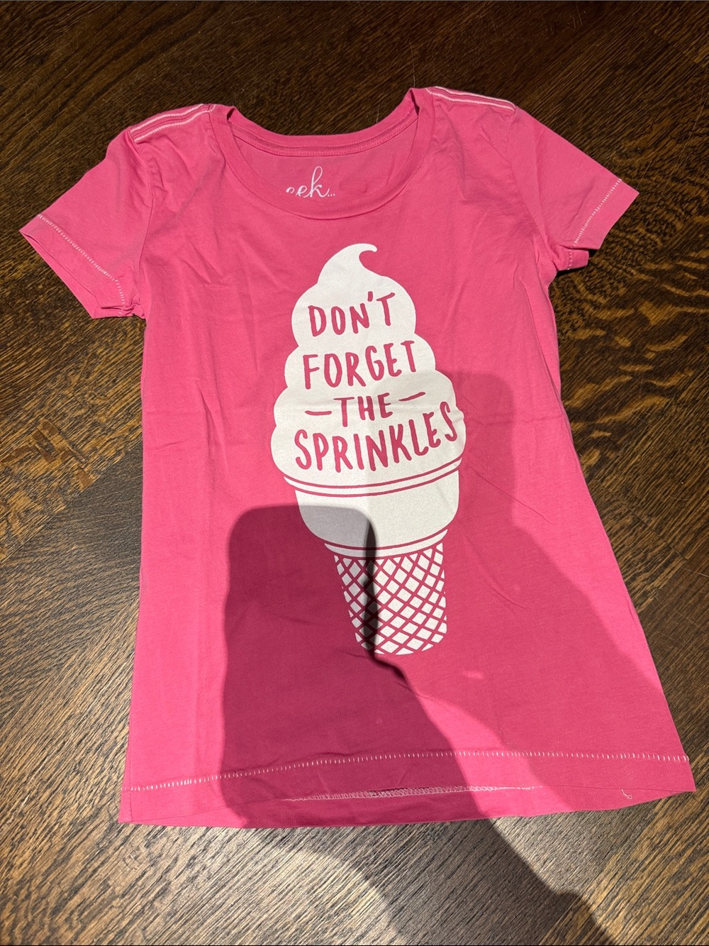 Peek Pink Ice Cream Graphic Tee with White Print